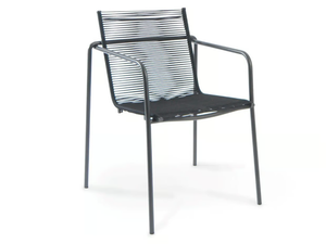 TAKU - Stackable rope garden chair with armrests _ Fischer Möbel